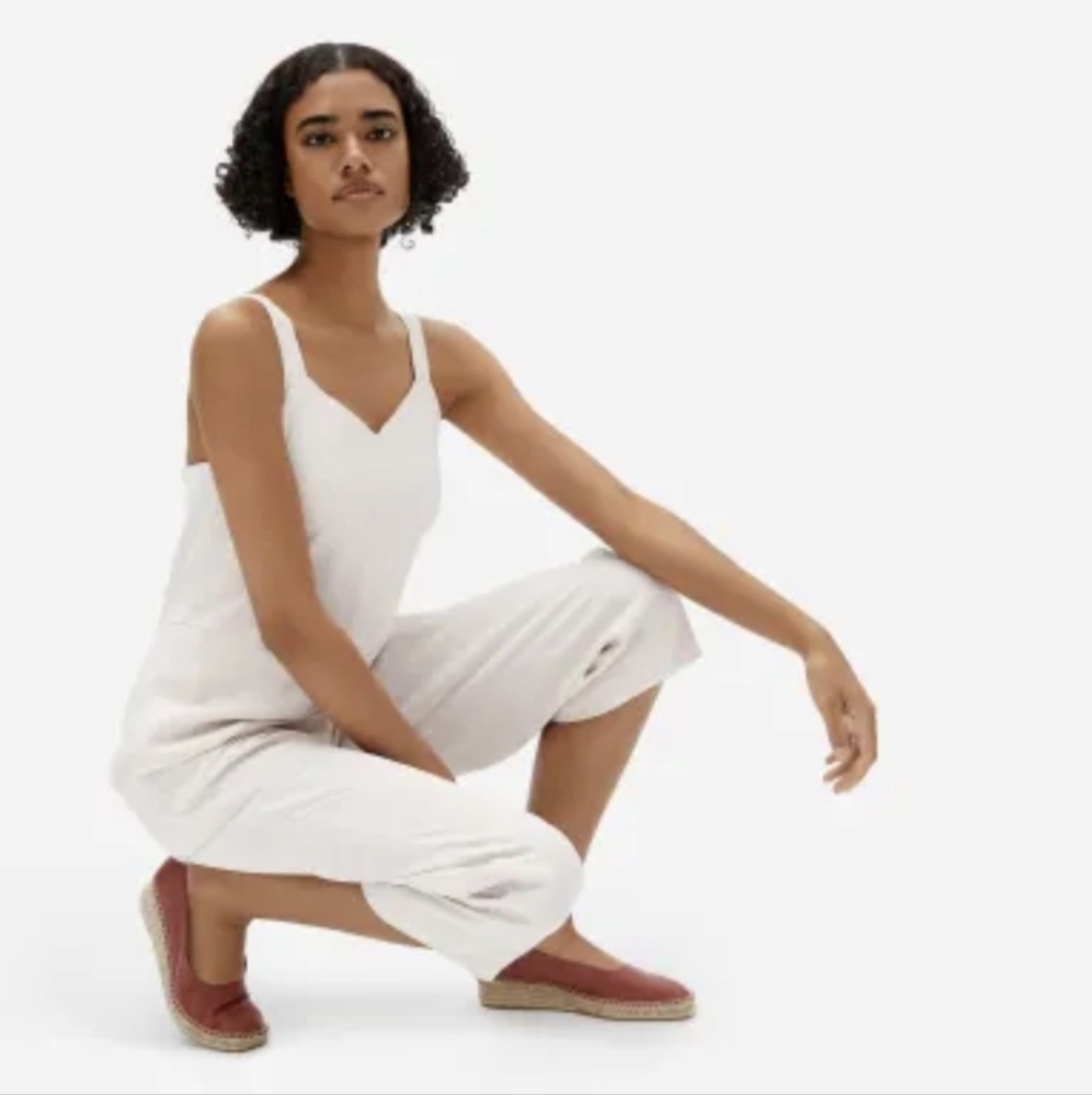 NWT Everlane | Japanese GoWeave Slip Jumpsuit Pale Pink Size 4 Pockets